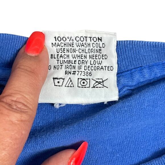 VTG Chicago Cubs MLB Baseball T Shirt Dynasty Sz L Blue Y2K 2002 Cotton Comfort - Picture 3 of 7